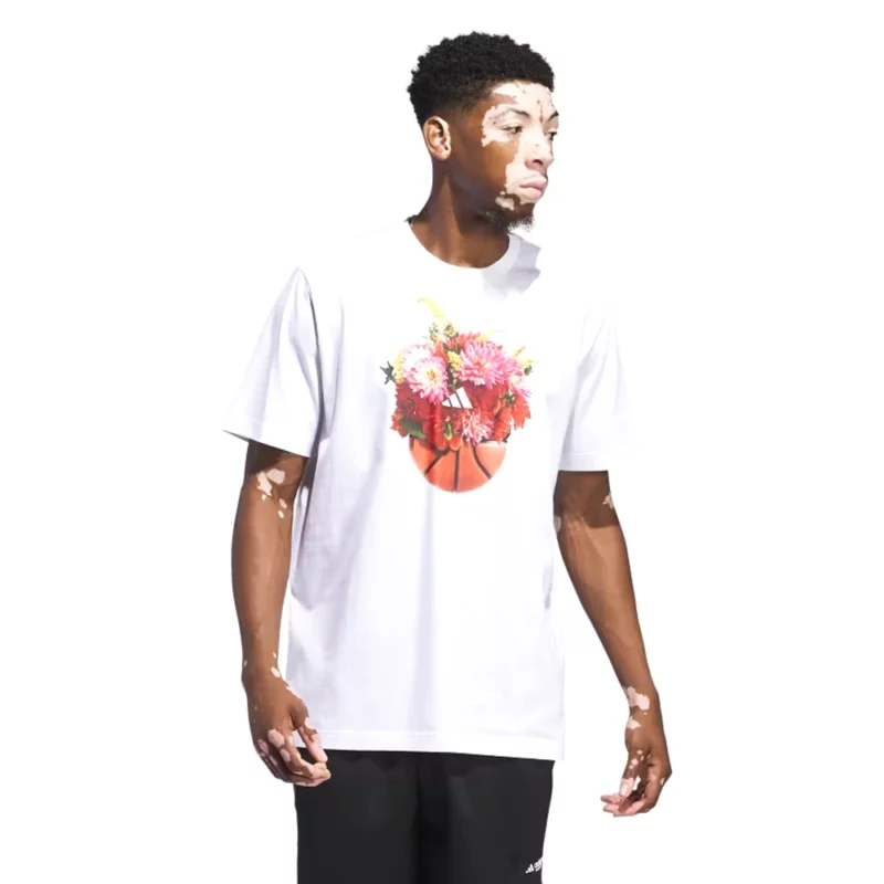 Adidas Floral Hoops Graphic Tee M