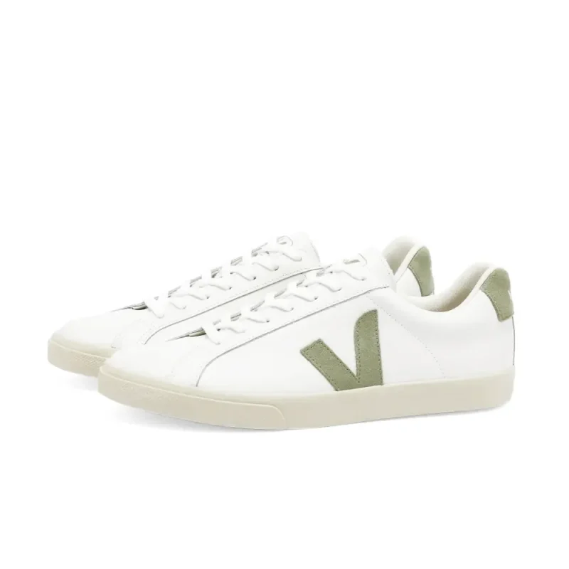 Veja Esplar Logo White/sage green M