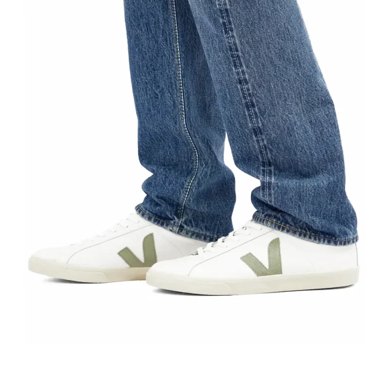 Veja Esplar Logo White/sage green M