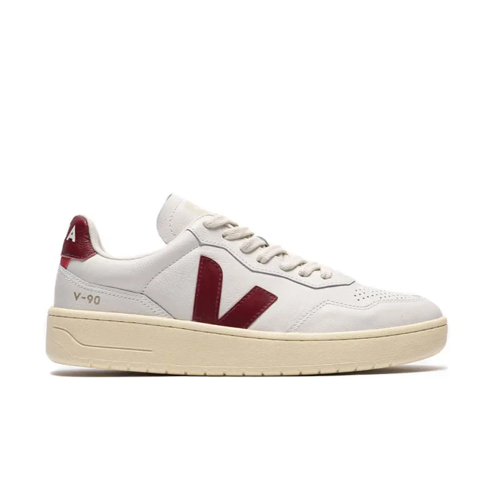 Veja V-90 Leather White Marsala