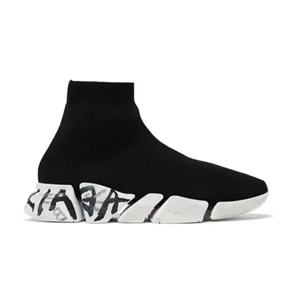 Balenciaga Speed 2.0 Sneaker ‘Worn-Out Graffiti – Black’