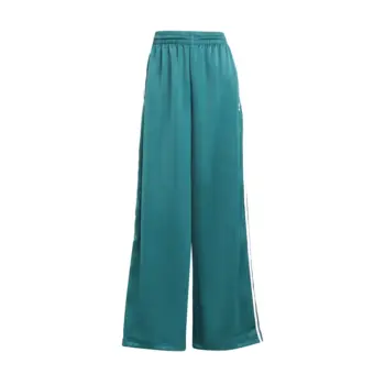 Adidas Satin Wide Leg Track Pants Green W