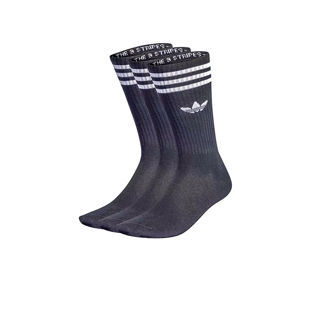 Adidas Socks Solid Crew 3 Pairs Black 1 Socks Adidas Solid Crew 3 Pairs Black