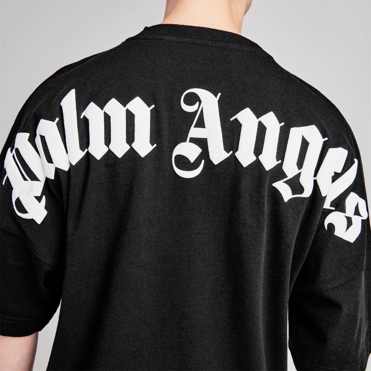 تيشيرت Palm Angels أسود مع ملصق أبيض