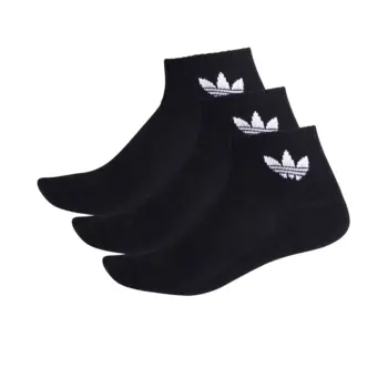 Adidas Mid-Cut Ankle Socks - 3 Pairs Black