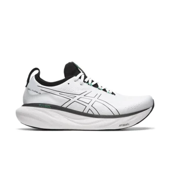 حذاء Asics Gel Nimbus 25 باللون الأبيض والأسود والأخضر