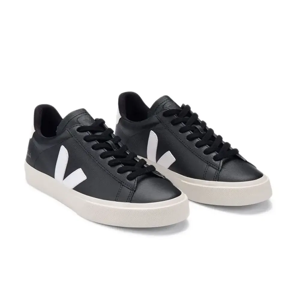Veja Campo Leather Black White M